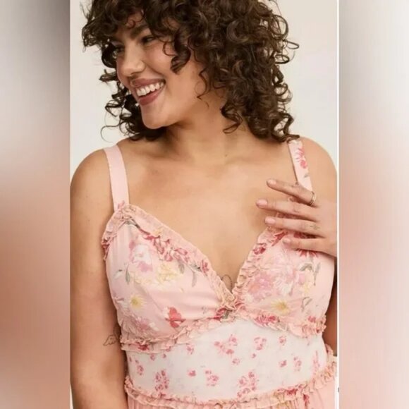 NWT Torrid Maxi Chiffon Tiered Dress - Picture 3 of 5